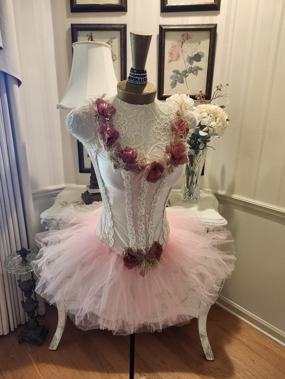 Victoria Velvet Powder Pink Coquette Girl Custom Corset Balletcore Costume S